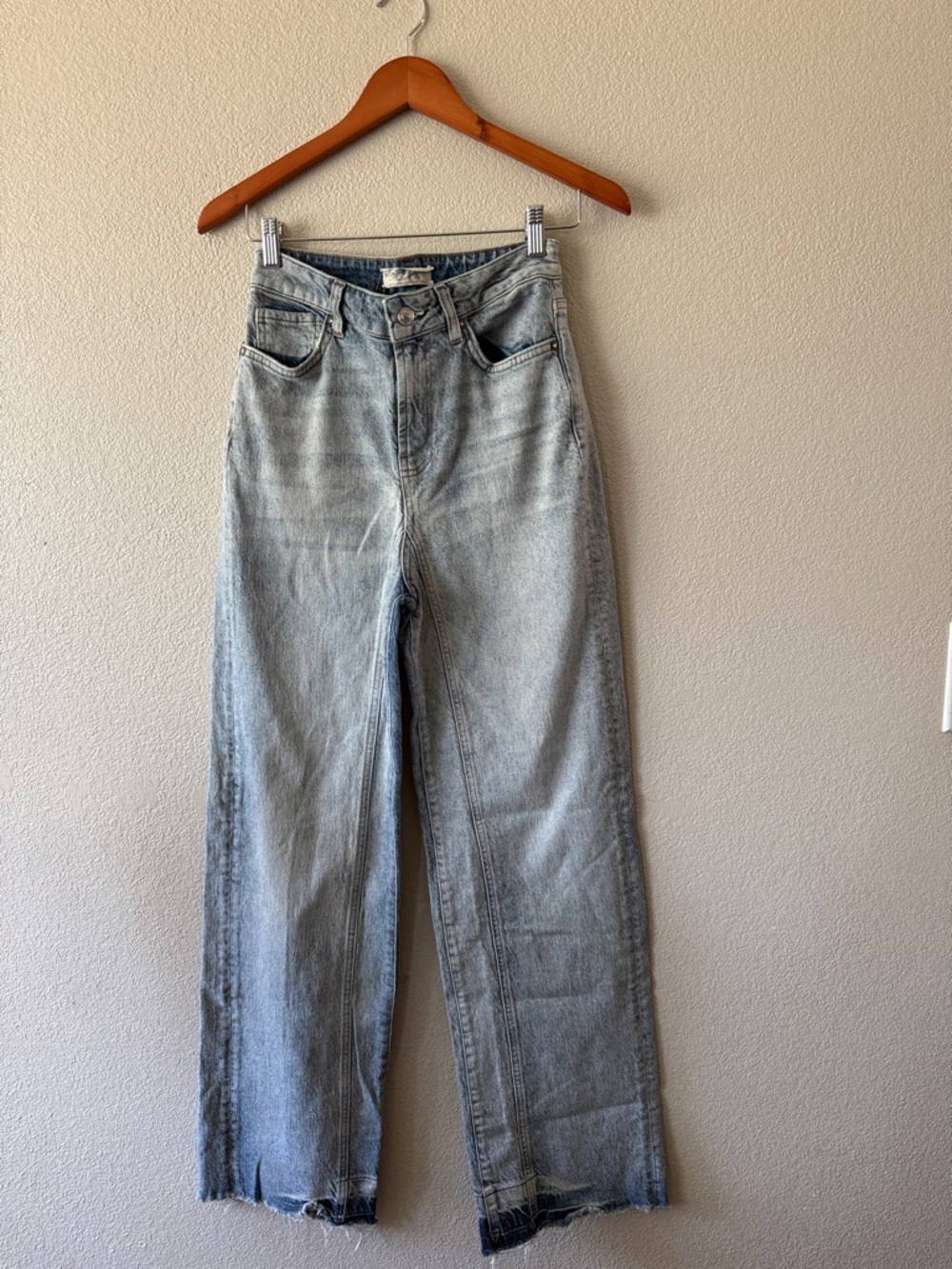 We The Free High-Rise Wide-Leg Jeans - Light Blue Wash
